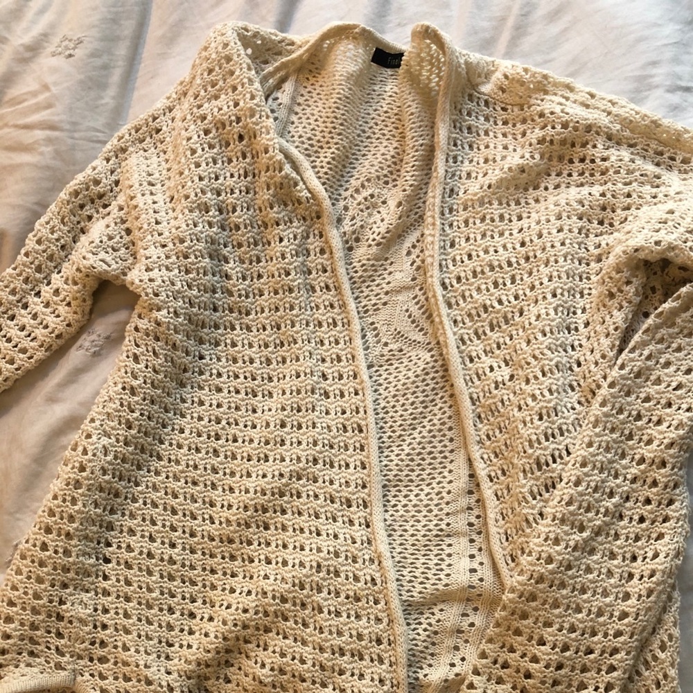Cute cardi with sunflower stitching on back